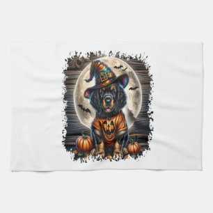 Setter Dog Halloween Square Tea Towel