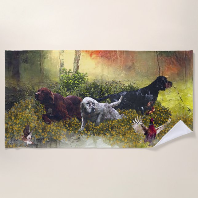 Setters Family       Beach Towel (Front)