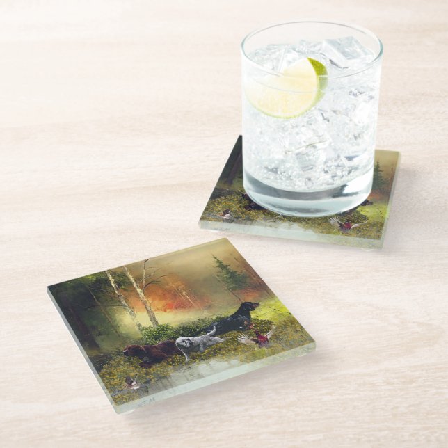 Setters Family    Glass Coaster (Angled)