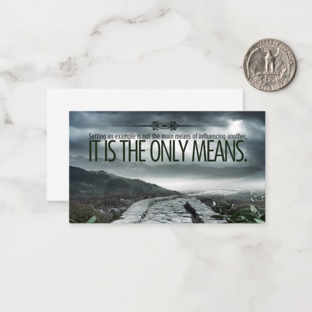 "Setting an example" Inspirational Quote Card (Front/Back In Situ)