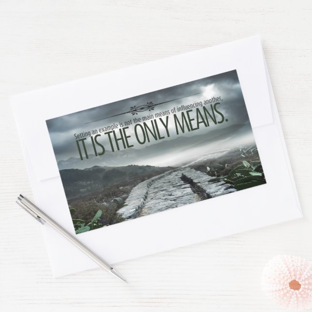 "Setting an example" Inspirational Quote Rectangular Sticker (Envelope)