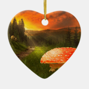 Setting Autumn Sun. Ceramic Ornament