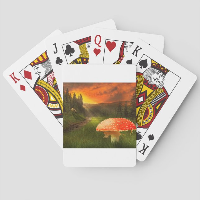 Setting Autumn Sun. Playing Cards (Back)