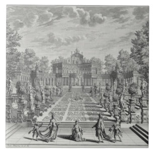 Setting for an opera in a garden, from 'Architectu Tile
