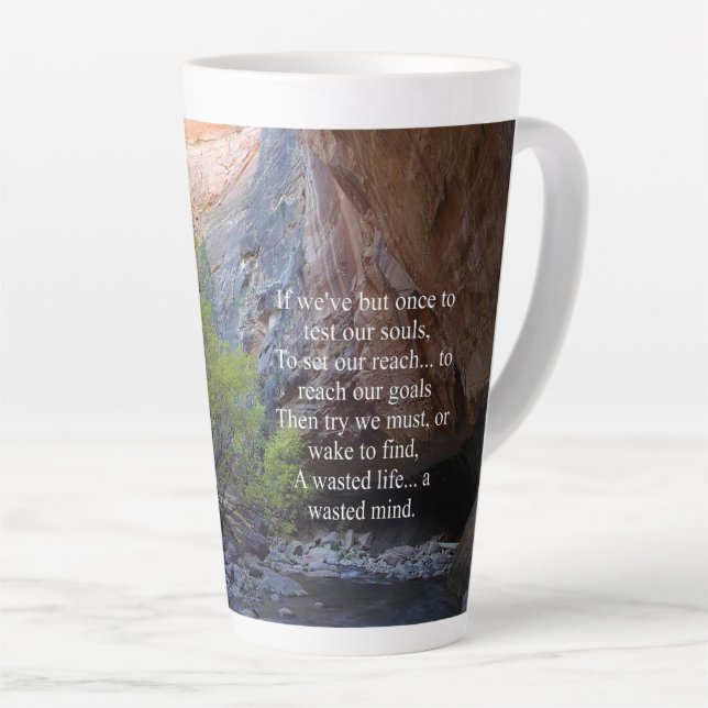 Setting Goals Inspirational Latte Mug (Right Angle)