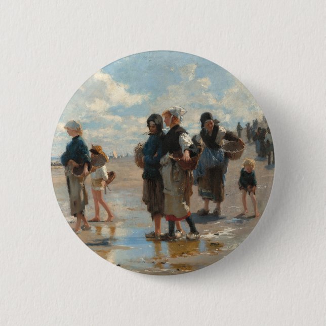 Setting Out to Fish by John Singer Sargent 6 Cm Round Badge (Front)