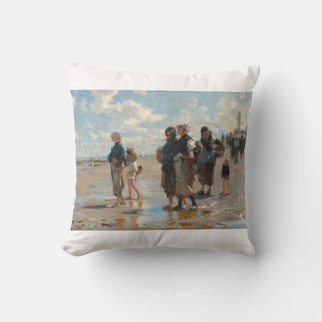 Setting Out to Fish by John Singer Sargent Cushion (Front)