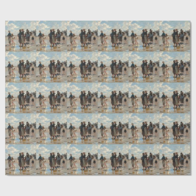 Setting Out to Fish by John Singer Sargent Wrapping Paper (Flat)