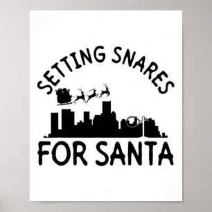 Setting Snares For Santa - Wire Snare Christmas Poster