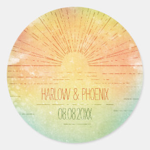 Setting Sun   Beach Wedding   Envelope Seal