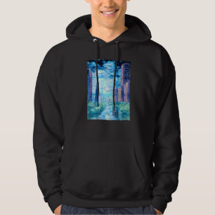 Setting Sun Over River Running Through Futuristic Hoodie