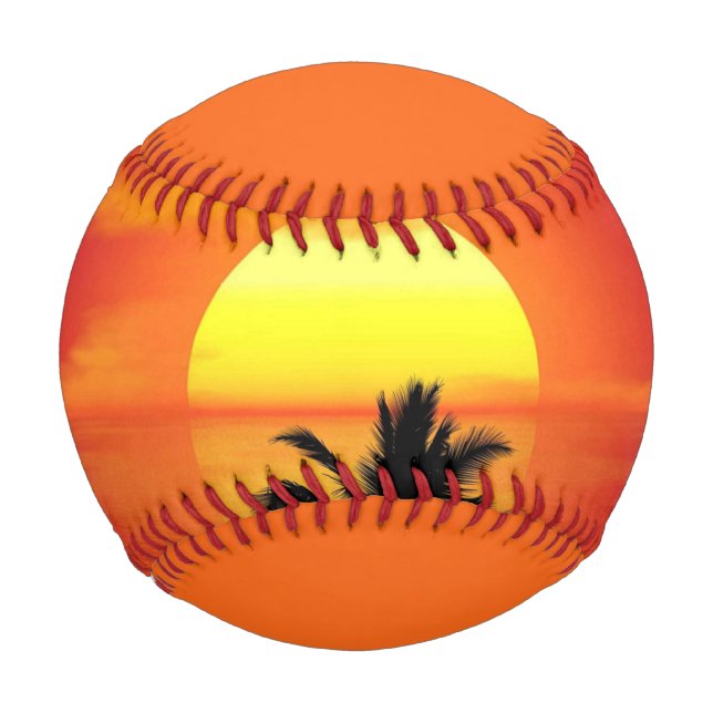 Setting Sun Red Tropics Palm Beach Baseball (Front)