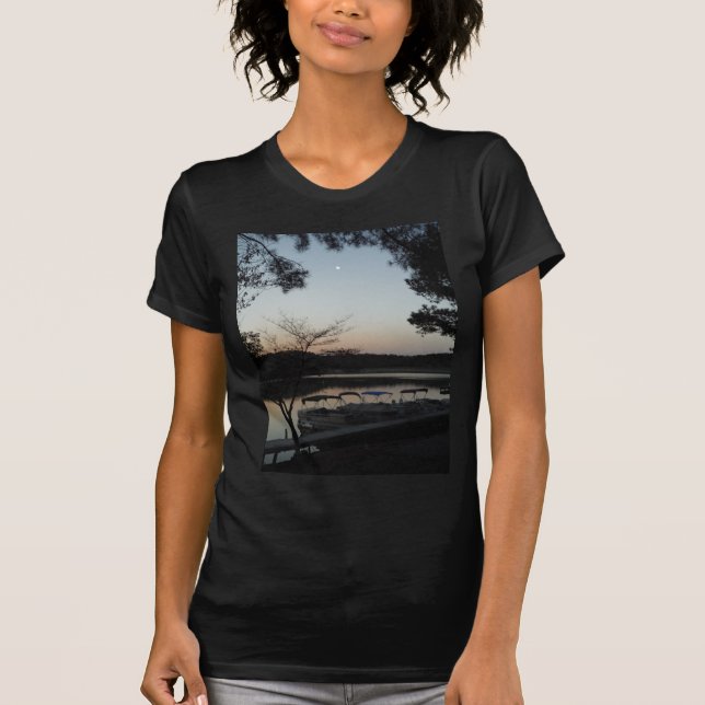 Setting Sun, Rising Moon  over  Lake Arrowhead T-Shirt (Front)