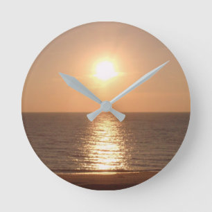 Setting Sun Round Clock