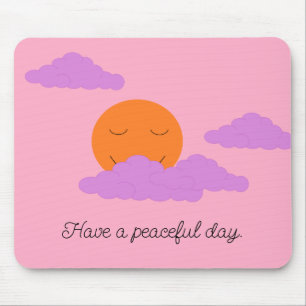 Setting Sun with Clouds: Carnation Pink Mouse Pad