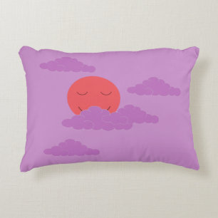 Setting Sun with Purple Clouds: Decorative Cushion
