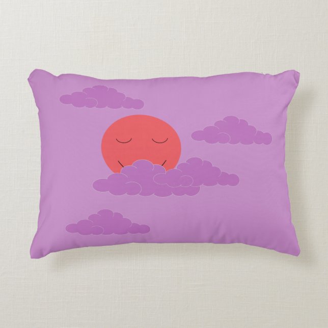 Setting Sun with Purple Clouds:  Decorative Cushion (Front)