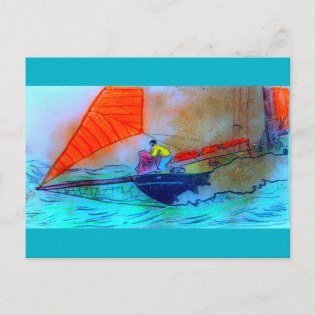 setting the schooners jib postcard (Front)