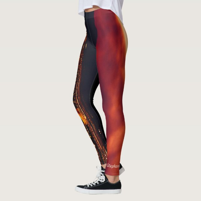 Setting the World on Fire Leggings with Name (Left)