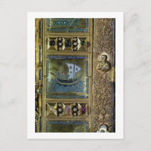 Settlement of the Body of St. Mark, enamel panel f Postcard