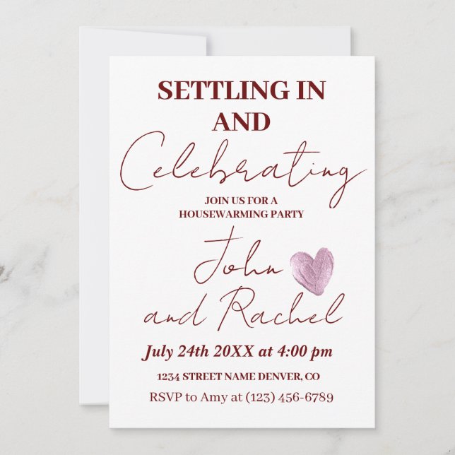 Settling In and Celebrating Housewarming Party  Invitation (Front)