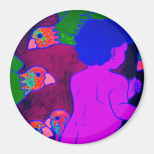 Seumas with Pigeons Magnet