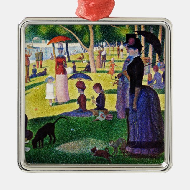 Seurat - A Sunday on La Grande Jatte Metal Ornament (Front)
