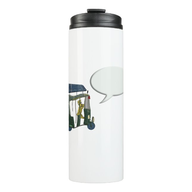 SEV solar electric vehicle rickshaw with the drive Thermal Tumbler (Front)