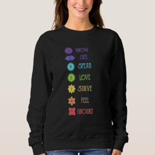 Seven 7 Chakras Know See Speak Love Yoga Sweatshirt