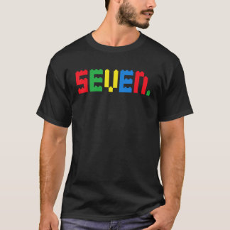 Seven 7th Birthday Block Building Master Builder B T-Shirt