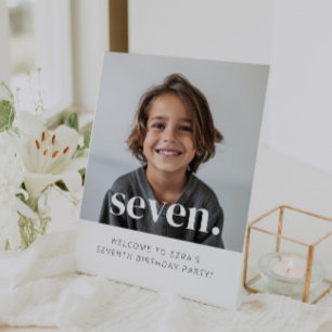 Seven - 7th Birthday Photo Welcome Sign