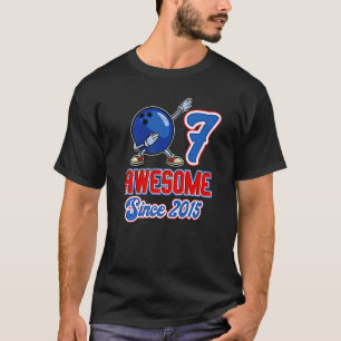 Seven 7yr Bday Son Boy  Bowling Ball 7th 7 Years O T-Shirt