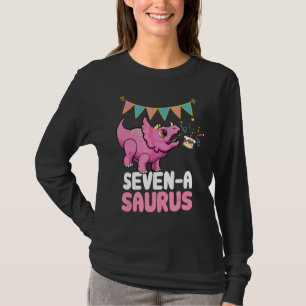 Seven A Saurus Dinosaur Cute Kiddo Triceratops 1 T-Shirt