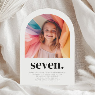 Seven Arch Photo Birthday Invitation