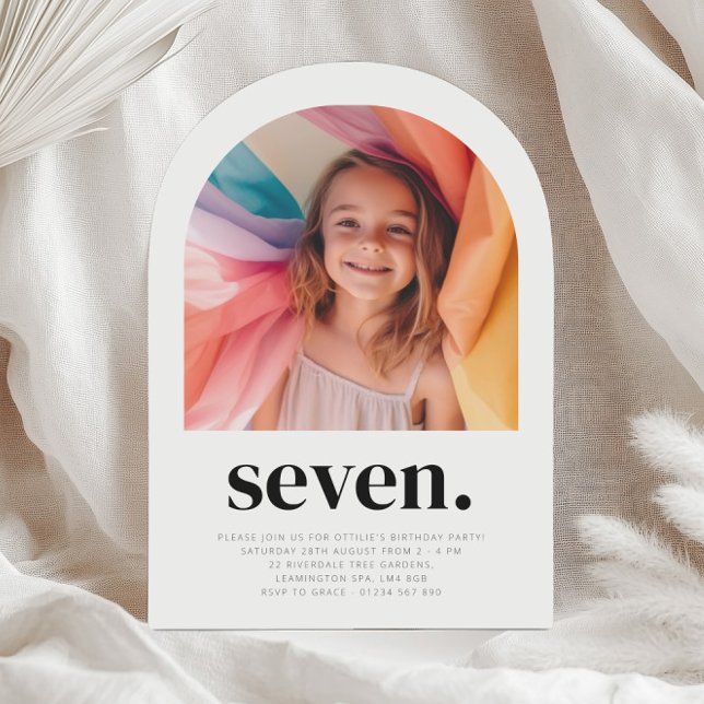 Seven Arch Photo Birthday Invitation (Creator Uploaded)