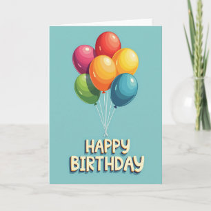 Seven Balloon Birthday Card
