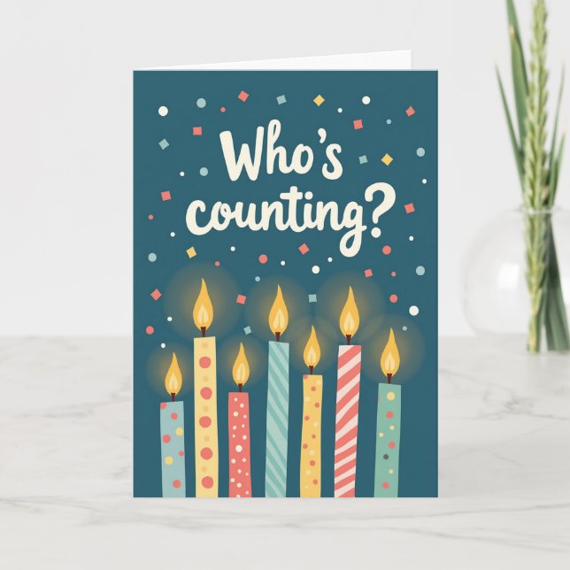Seven Candles Birthday Card (Front)