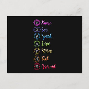 Seven Chakra Om Yoga Postcard