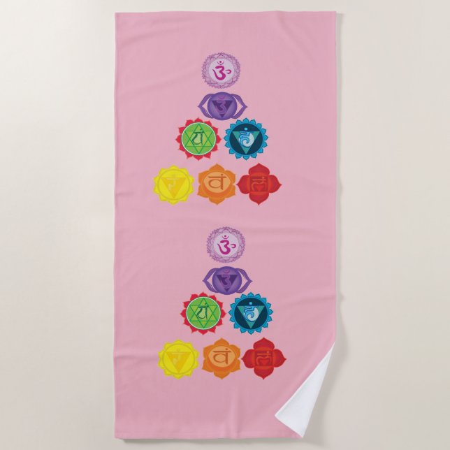 Seven Chakra ,Yoga, beach  Towel (Front)