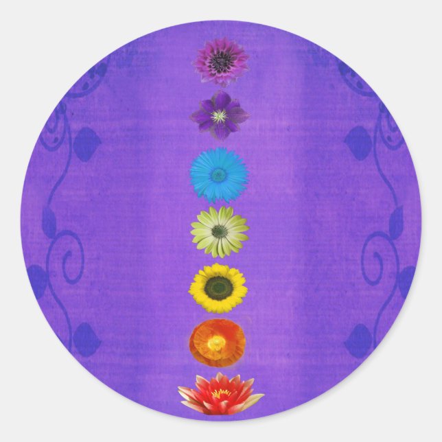 Seven Chakras Gift - Purple Classic Round Sticker (Front)