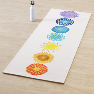 Seven Chakras Rainbow Colours Mandalas Yoga Mat
