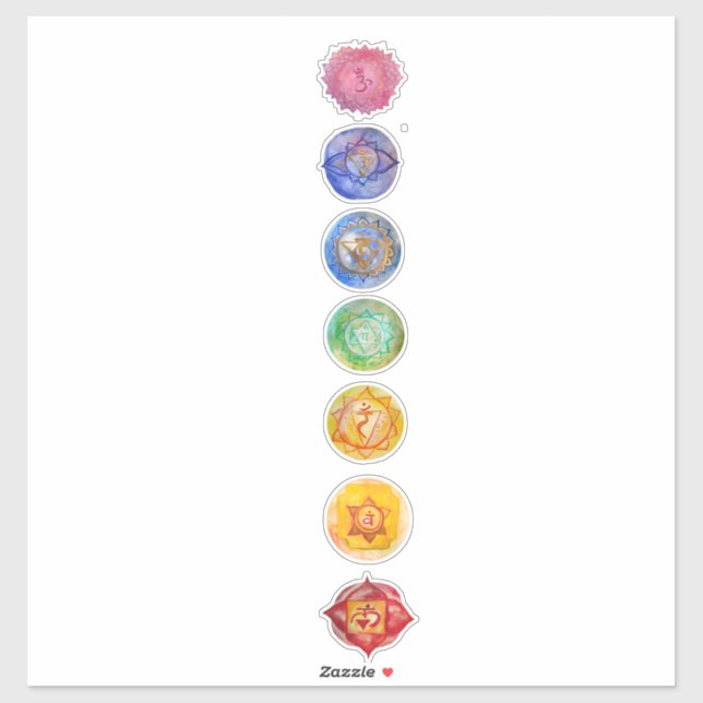 Seven chakras watercolor art (Sheet)