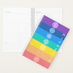 Seven Chakras White Mandalas Rainbow Planner