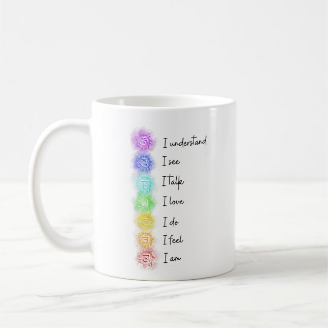 Seven Chakras Yoga  Coffee Mug (Left)