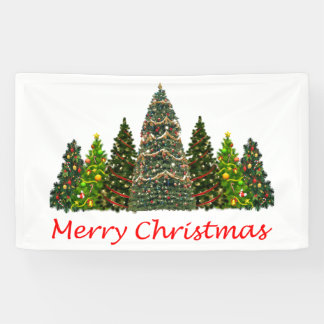 Seven Christmas Trees, Merry Christmas Banner