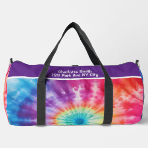 Seven Colour Tie Dye Vortex monogram personalised Duffle Bag