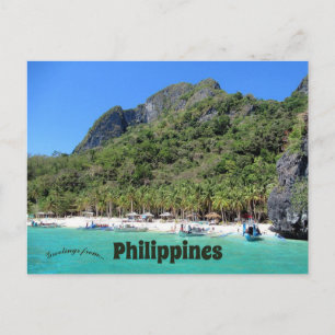 Seven Commandos Beach Philippines Postcard