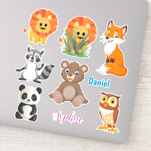 Seven Cute Animals, Personalise Boy & Girl Names