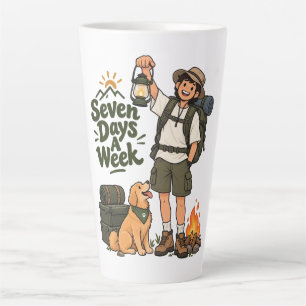 Seven Days A Week Camping AdventuriPad Smart Cover Latte Mug