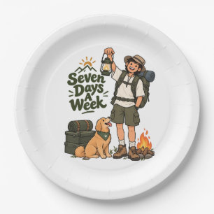 Seven Days A Week Camping AdventuriPad Smart Cover Paper Plate